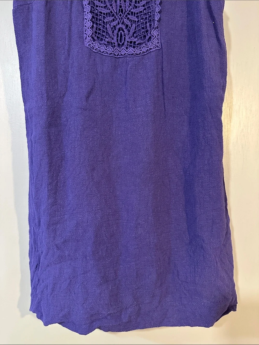 Free People Mirabelle Purple Sleeveless Mini Dress Size Small Crochet Lace Shift